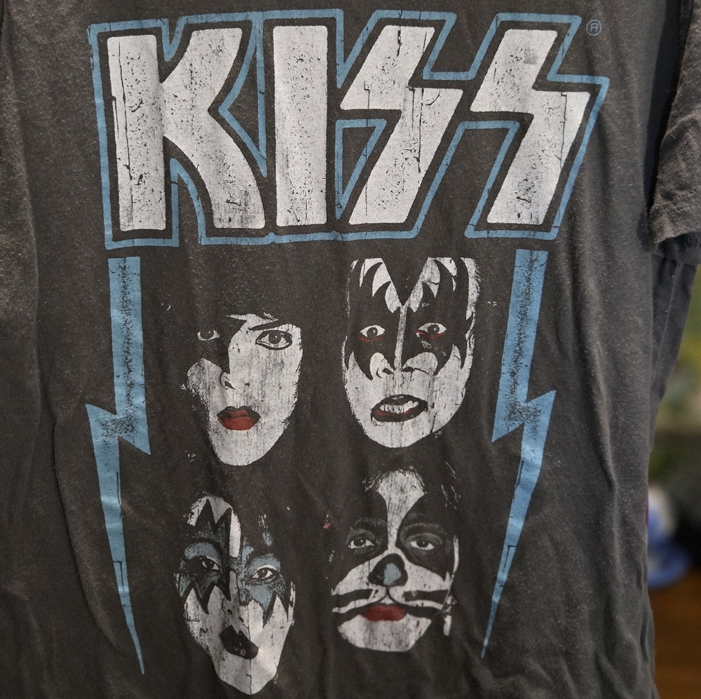 Kiss Band Graphic T-Shirt Men's Small Charcoal Gray 2020 Licensed Rock Tee
